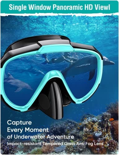 Lealinga Snorkel Set Adult Kid Panoramic View Snorkel Mask with Travel Bag — view 4