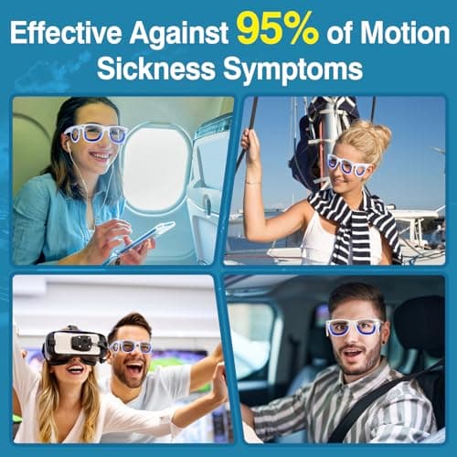 Hion 2 Pairs Adult Anti- Motion Sickness Smart Glasses, Ultra-Light Portable Nausea Relief Liquid Glasses, Carsickness Airsickness Seasickness Glasses, Travel/Cruise Essentials — view 6