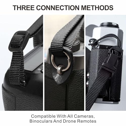 Padwa Lifestyle Yellow Crochet Camera Strap - 2" Full Grain Leather Ends Camera Straps for Photographers, Vintage Embroidered Cotton Soft Suede Fabric Padded Strap with Quick Release fits All Cameras — view 4