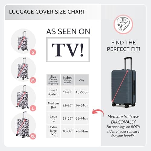 Periea Luggage Covers for Suitcases – Suitcase Cover – Premium Elasticated Material – Small, Medium, Large or Extra Large (Medium, Camouflage) — view 3