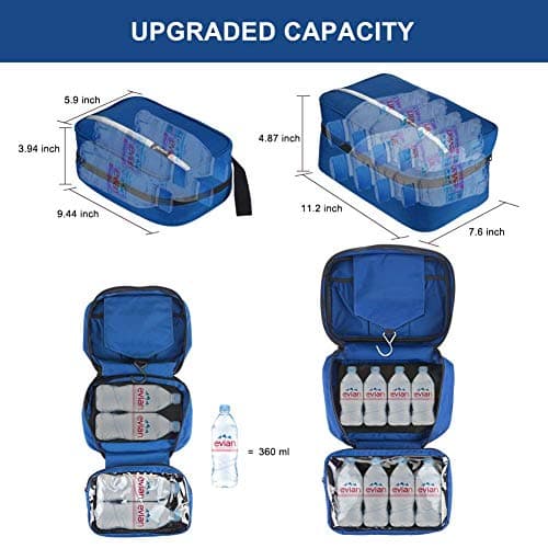 jiemei Hanging Toiletry Bag Waterproof, Travel Wash Bag for Men & Women with 4 Compartments, Foldable Compact Size, Super Durable Fabric — view 4