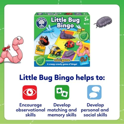 Orchard Toys Little Bug Bingo, Compact Mini Game for Boys, Girls and Toddlers, Age 3+ years, Ideal for Holiday and Travel, 2-4 Players — view 5
