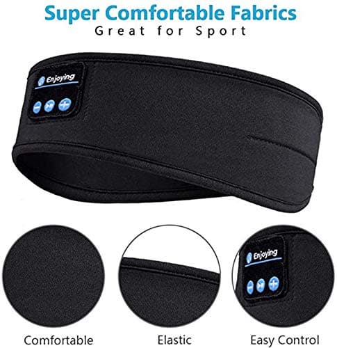 ePalZoneXP Sleeping Headphone, Overhead Headband, Eye Mask Headphones, 2026 Bluetooth 5.4 Wireless, Stereo Earphone, Music Headband for Side Sleepers Sports Headphone Outdoor UK (Black) — view 2
