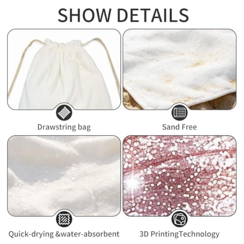 Beach Towel with Bag Large Soft Quick Dry Microfiber Travel Blanket — view 4