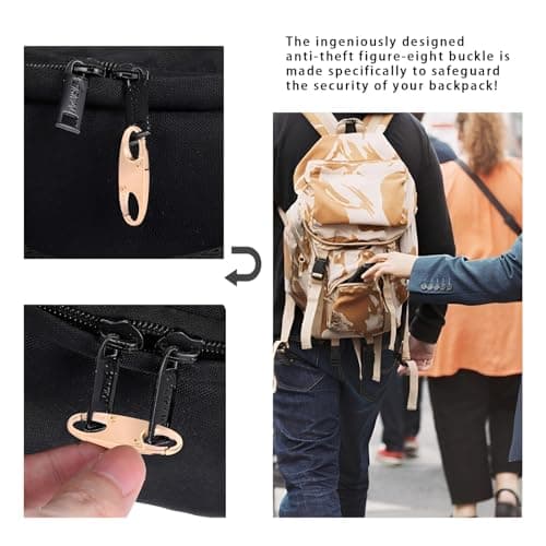 4 Pcs Small Zipper Clips,Double Opening Snap S Hooks Backpack Zipper Lock Anti Theft,Detachable Gold Anti Theft Zip Lock for Bag, Tent, Handbags, Camping, Fishing, Traveling, Outdoor Sports — view 3
