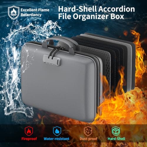 DocSafe Fireproof File Organiser with 13 Pocket File Folder Gray — view 2