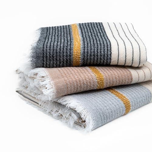 BERCA HOME Olympos Turkish Beach Towel – 100% Cotton Peshtemal Hammam & Bath Towel – Lightweight, Quick Dry, Sand Free – 90 × 190 cm (Black) — view 6
