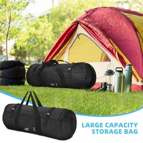Amengsen Travel Duffel Bag 37L/63L/125L Oversized Duffel Bag, Upgrade Zipper, Durable and Waterproof, Suitable for Camping,Travel,Tent,Car Trunk Storage Bag (Black, XL) — view 6