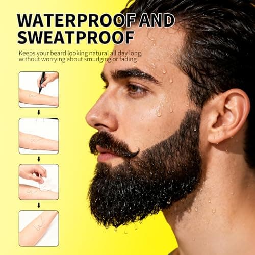 Sevich Beard Pen, Double-Sided Beard Styling Tool with 4-Pointed Filling Tip and 1-Pointed Contour Tip for a Natural-Looking Beard, Water and Sweat-Resistant, Travel Size, Dark Brown — view 5