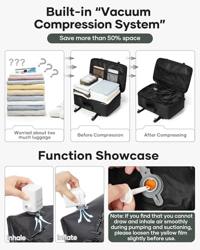 Vacuum Travel Backpack Garment Suit Bags Men with Pump Carry-on Vaultbag — view 3