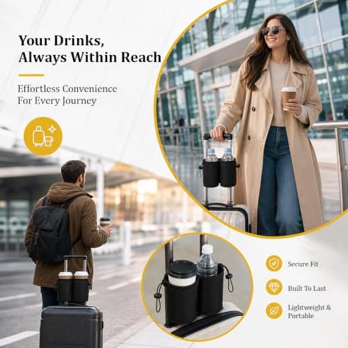 Luggage Cup Holder for Suitcase Travel Accessories Drink Holder Attachment — view 5