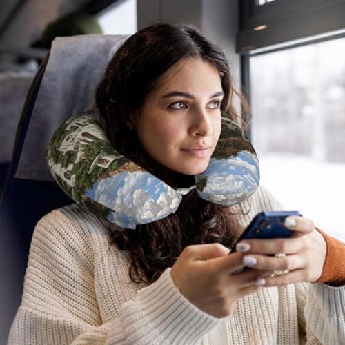 JZSTY Celestial City Memory Foam Travel Pillow Soft Comfortable Full Relaxing Supportive for Car Lunch Break Lumbar — view 6