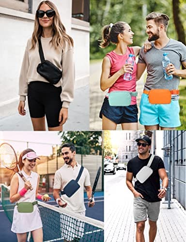 Belt Bag Waist Pack Bum Bag Crossbody Fanny Pack for Women and Men with Adjustable Strap Small Waist Pouch for Travel Workout Running Hiking(Mint Green) — view 6