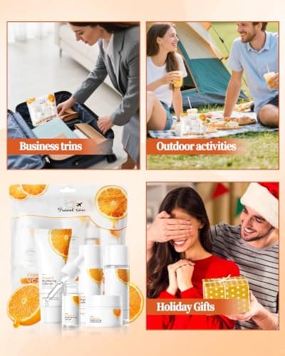 Vitamin C Skin Care Set, 5in1 Mini Cleanser Lotion Serum Face Cream Toner — view 6