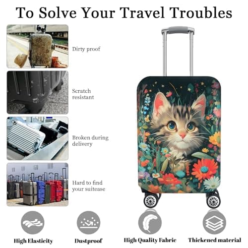 Chostky Luggage Cover for Suicase, Washable & Stretchable Suitcase Cover, Approved Travel Baggage Covers, Personalized Suitcase Protectors Accessories Baggage Covers (Style 5, L(26-28 Inch)) — view 4