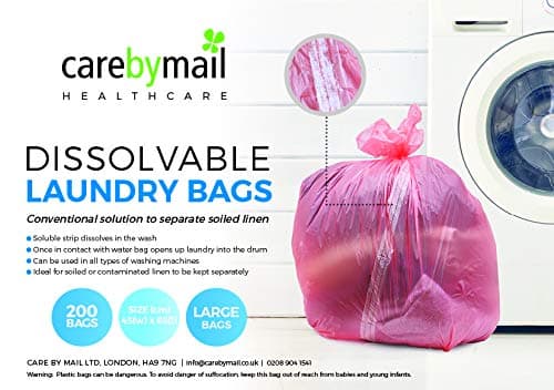 Red Laundry Bags with Soluble Dissolving Strip (Pack of 200 Bags) | Carebymail Healthcare — view 4