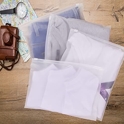 Annhao 30pcs Travel Storage Bags, Reusable Saving Space Plastic Ziplock Seal Clothes Bags Frosted Waterproof Multifunctional Luggage Organiser Pouch for Clothes, Underwear, Shoes, Cosmetics (5 Size) — view 6