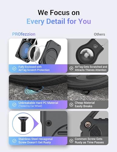 PROfezzion 4-Pack Secure Air Tag Holder with Metal Wire Cable for Luggage — view 5