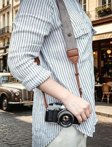 XILIYAI Camera Neck Strap, Cotton Woven Camera Strap Adjustable Camera Strap for Camcorder,and Nikon,Canon,Sony,Minolta,Panasonic,SLR,DSLR Digital Binoculars Video(Khaki) — view 2
