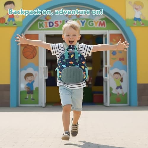 GAGAKU Toddler Backpack for Boys - Nursery Backpacks Mini Children Backpack for Kids 2-4 years Cartoon Breathable Comfortable Preschool Kindergarten Elementary Rucksack Travel Bag - Blue Dinosaur — view 6