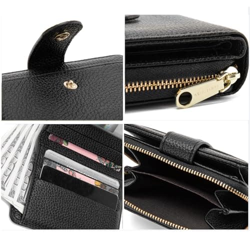 CHAOFANXI Small Purses for Women, Card Holder Ladies Wallets, Bifold Leather Card Wallet Organizer, RFID Blocking Wallet for Women with Zipper Coin Pocket with Multiple Card Slots,Silver — view 5