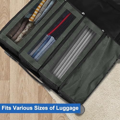 Olosar Suitcase Organizer, Travel Luggage Organizer, Portable, Hanging Travel Shelves, Foldable, Hanging Packing Cubes for Hand Luggage, Dark Grey, M — view 2