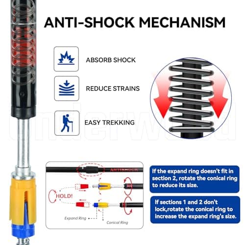 Telescopic Walking Sticks for Men and Women,2 Pack Adjustable Hiking Poles — view 3