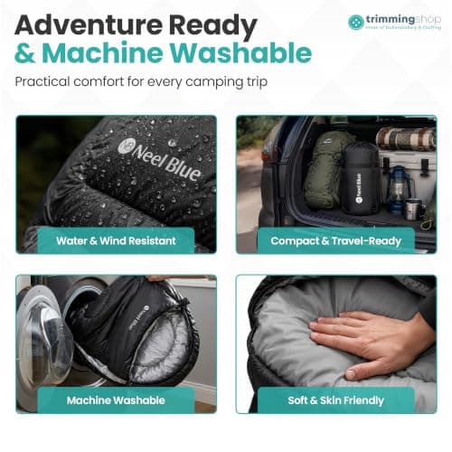 Trimming Shop Hooded Sleeping Bag, Camping Sleeping Bag, Straight Design — view 5