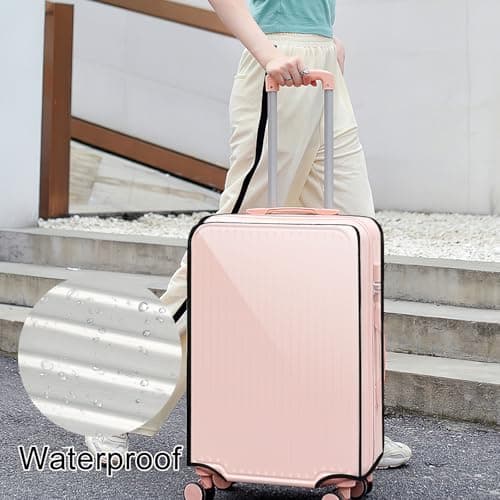 DAWRIS 3Pcs Clear Suitcase Covers 20+24+28 Inch PVC Luggage Covers for Suitcases Waterproof Suitcase Protector Away from Scratch Dyeing Transparent Luggage Protector for Business Trip Daily Using — view 6