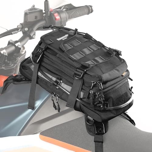 Rhinowalk Motorcycle Tank Bag Multifunctional Motorbike Storage Bag Luggage Backpack with Molle System Water Bladder Shoulder Strap Rucksack