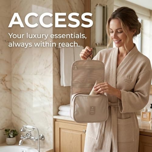 Solvio Hanging Toiletry Bag for Women, Waterproof Travel Wash Bag Cosmetic Makeup Organizer with Hook, Large Capacity Toilet Bags for Holiday Essentials — view 4