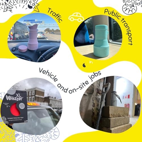 Whizzer™ - Discreet Portable Toilet for Adults - Seen on Dragons Den - Travel Essentials for Festivals, Camping, Caravans & Travel - Silicone Pee Bottle for Men & Women - Portable & Leakproof - 500ml — view 5