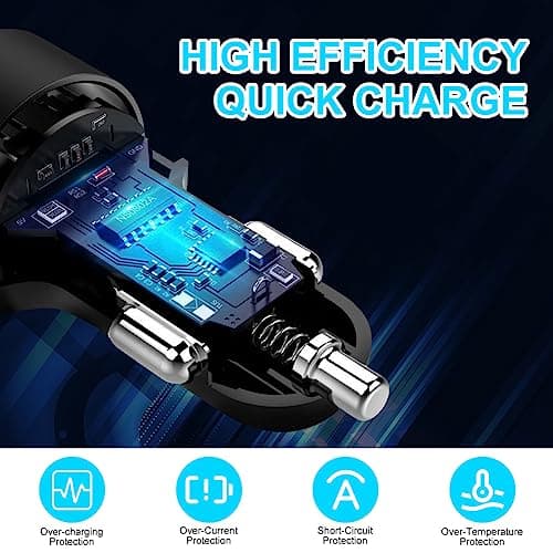 AXFEE 66w USB Car Adaptor, 4 Port USB Car Charger with Quick Charge 3.0 USB — view 5