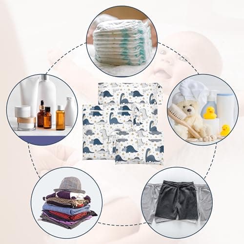 Zocipro 3Pcs Wet Bag, Reusable Wet Dry Bag with Zip, Waterproof Wet Swimsuit Bag, Baby Nappy Wet Bag for Travel Beach Camping Gym Swimming — view 4