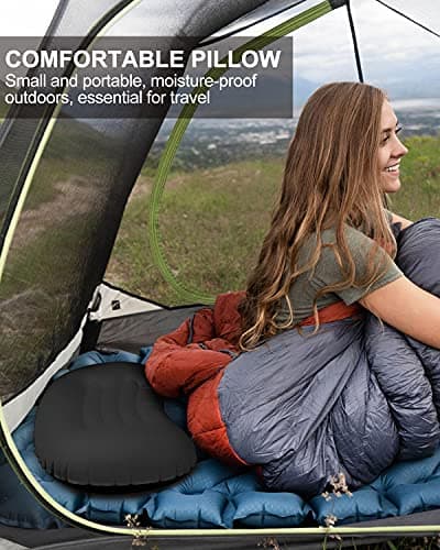YUANYU Ultralight Camping Pillow, Compressible, Compact, Comfortable, Ergonomic Inflatable with Storage Bag, for Neck & Lumbar Support for Hiking, Camping, Traveling, Black Small Pillow, 44*28*11cm — view 6