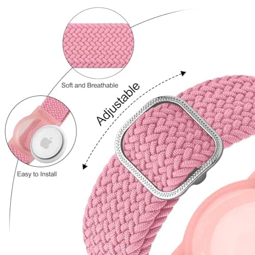 Kids Bracelet for Airtag Straps, Soft Nylon Elastic Wrist Strap for Air-Tag, Stretchy Adjustable Band for Airtag Holder Child Boys Girls — view 2