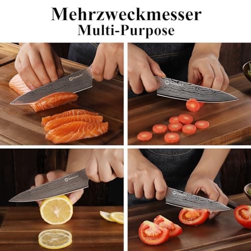 Sunnecko Utility Knife 5.5 Inch, Sharp Paring Knife for Fruit Vegetable — view 4