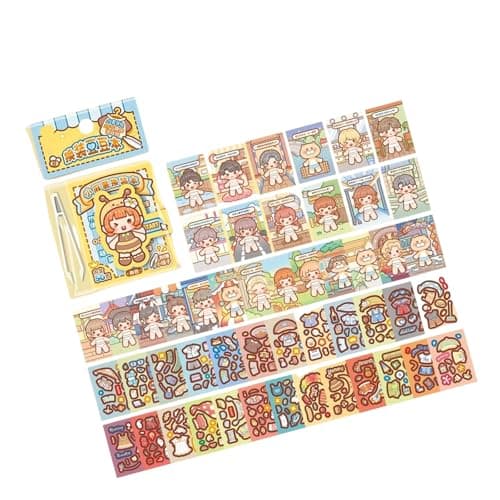 Educational Creative Dress Up Sticker Book with Multiple, Yellow