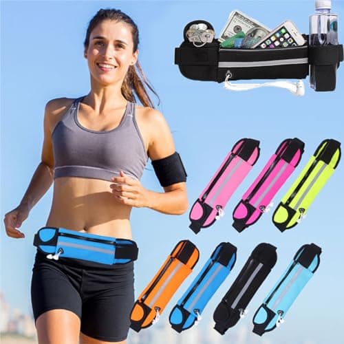 Anti-Theft Invisible Waist Bag, Travel RFID Fanny Pack for Women Anti Theft, Athleisure Travel Belt Bag with Water Bottle Strap, Multifunctional Wallet Bum Bags for Men (Black) — view 2
