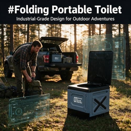 Multifunctional Foldable Portable Car Toilet Lightweight Outdoor Camping & Travel Emergency Toilet, Waterproof & Leak-Proof, Compact & Comfortable for Home, Camping, and Car Use — view 2
