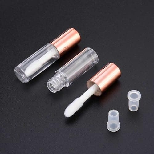 SKYPRO 20 Packs 1.2 mL Pretty Empty Lip Gloss Tubes Containers, Clear Mini Refillable Lip Balm Bottles with Rubber Inserts and 3pcs Transfer Pipettes for Lip Samples Travel DIY Makeup (4 Colors) — view 6