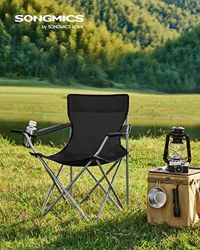 SONGMICS Set of 2 Folding Camping Chairs, Portable, 120 kg Capacity — view 2