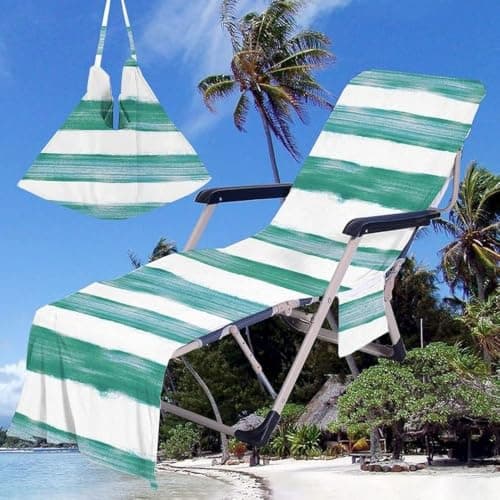 drburpily Luxury Beach Chair Towel With Fitted Top,royal blue stripes — view 6