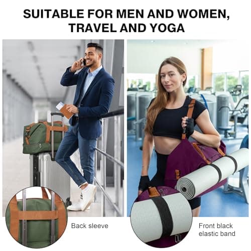 Vllcsla 32.2 L Sport Holdall Duffle Bag, 46x25x28 Mens Sports Gym Bag with Shoes Compartment, Wet Pocket, Overnight Bags Weekend Holdalls, Water Repellent, for Fitness, Training, Workout, Orange — view 6
