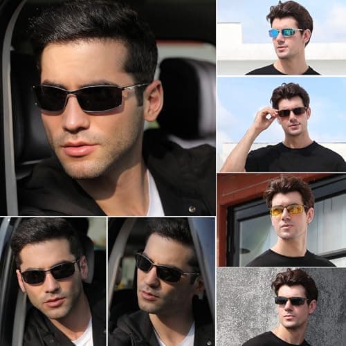 Polarised Sunglasses Mens Womens UV Protection Pilot Metal Frame — view 2
