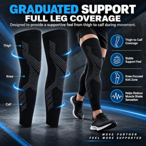 Cctetn Leg Compression Sleeves 1 Pair Knee Support Men Women for Running — view 4