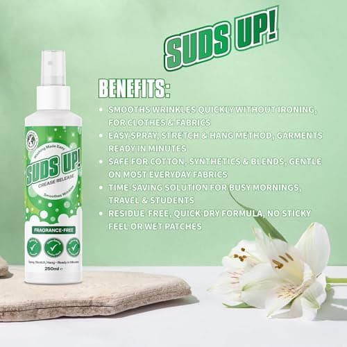 Suds Up! - Instant Crease Release Spray 250ml - Wrinkle Remover for Clothes - Quick Dry, Residue-Free Fabric Spray - Perfect for Garments — view 4