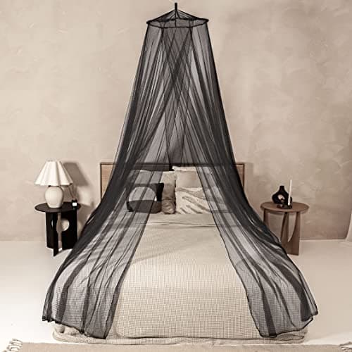 Black Mosquito Net for Queen to King-Size Beds – 2-Opening Bed Canopy — view 2