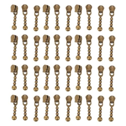 VINTORKY 40pcs Vintage Metal Zipper Pull Replacement Repair Kit with Sturdy Support and Rust Resistant Design, Universal Fit for Suitcase and Clothing, for Quick Zipper Fix and Sewing