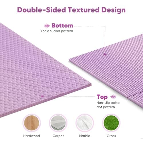 Avoalre Travel Yoga Mat Non Slip Foldable Portable Gym Mat Fitness Training Pilates Exercise Mat Workout for Women Men-Gradient purple — view 4